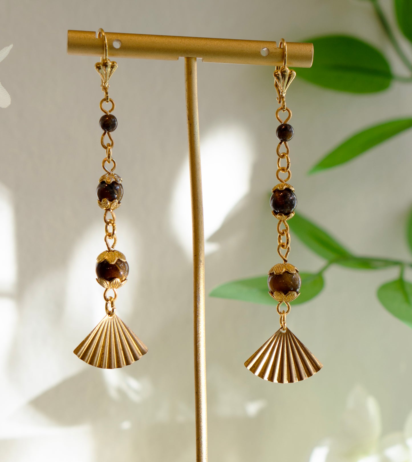 Fan Tigers Eye Earrings