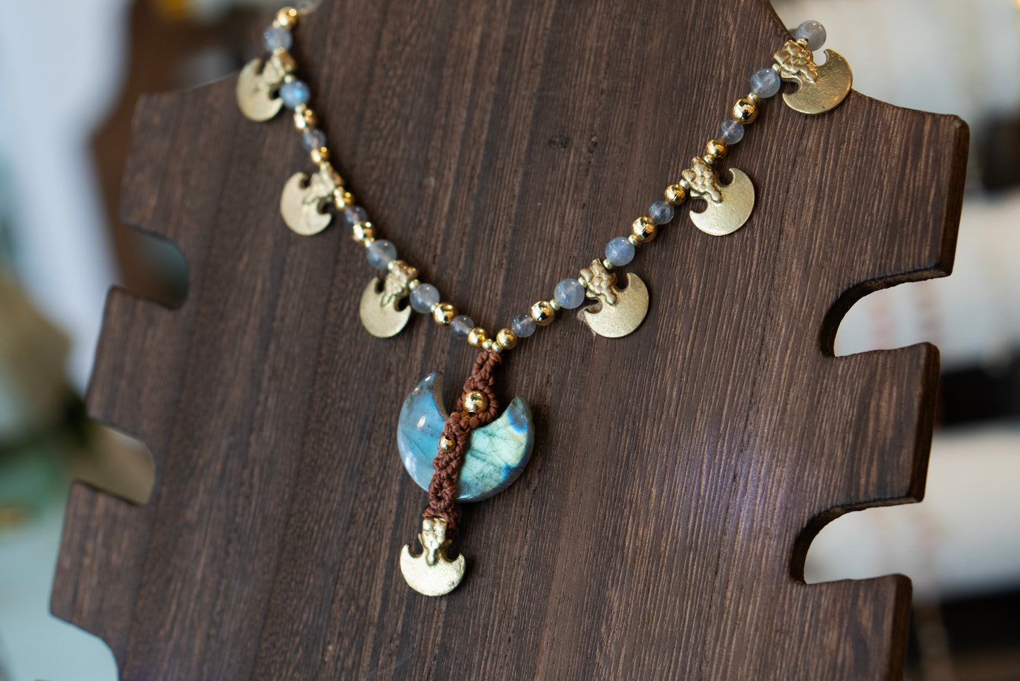Tribal Moon Labradorite Talisman