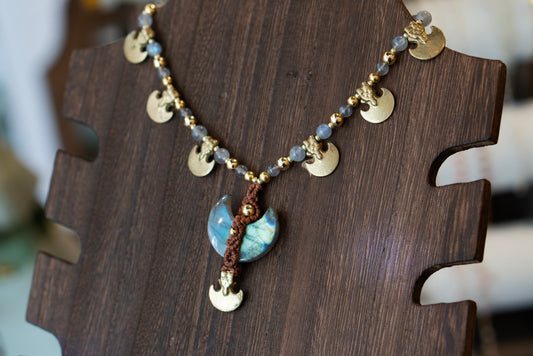 Tribal Moon Labradorite Talisman