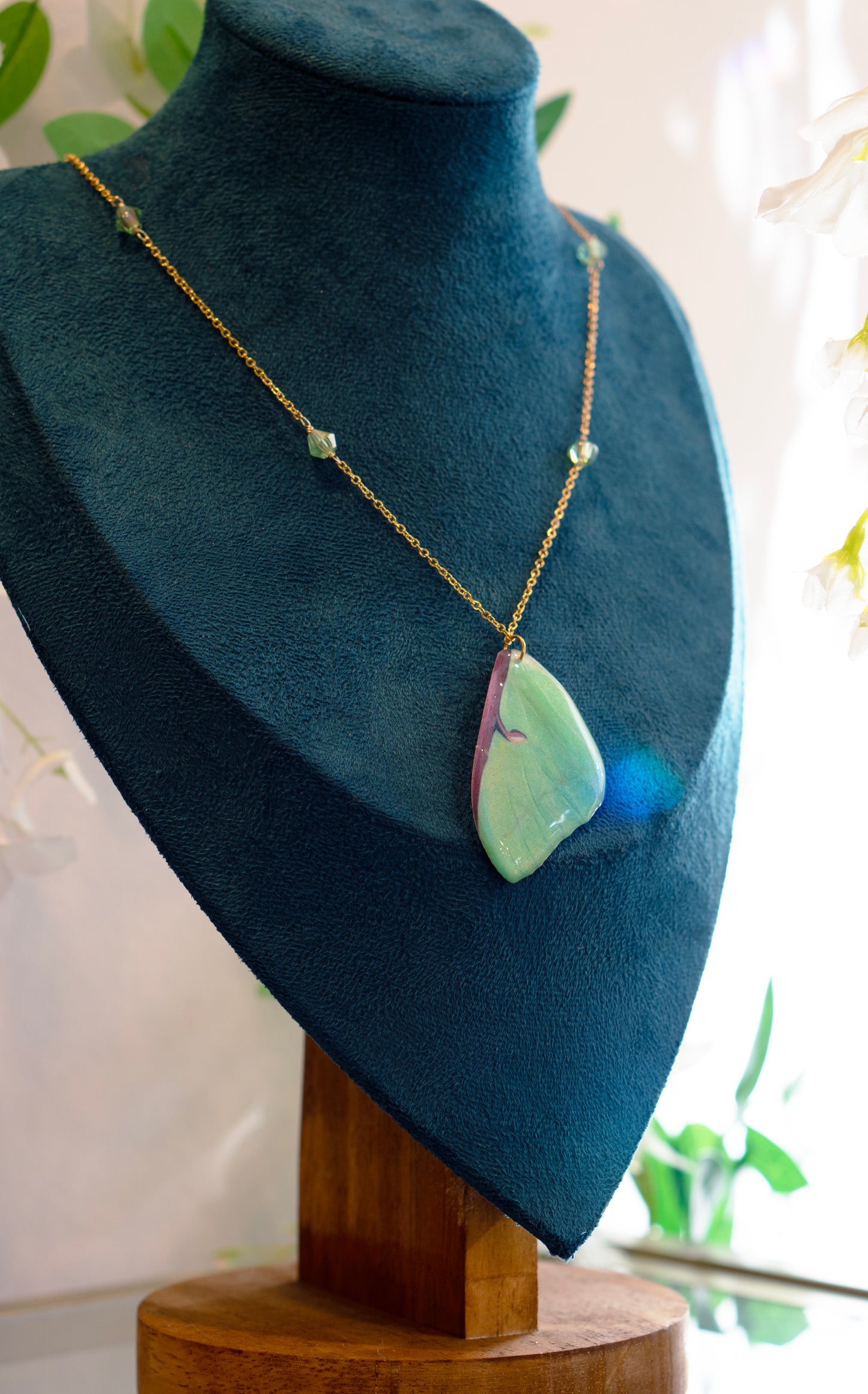 Luna Moth Wing Necklace
