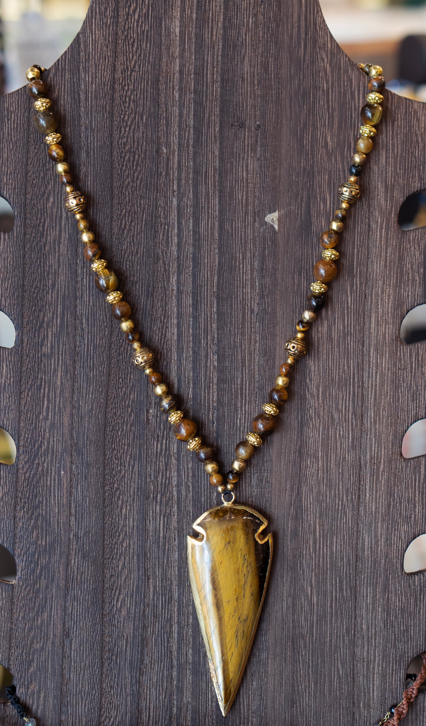 Tigers Eye Arrow Necklace