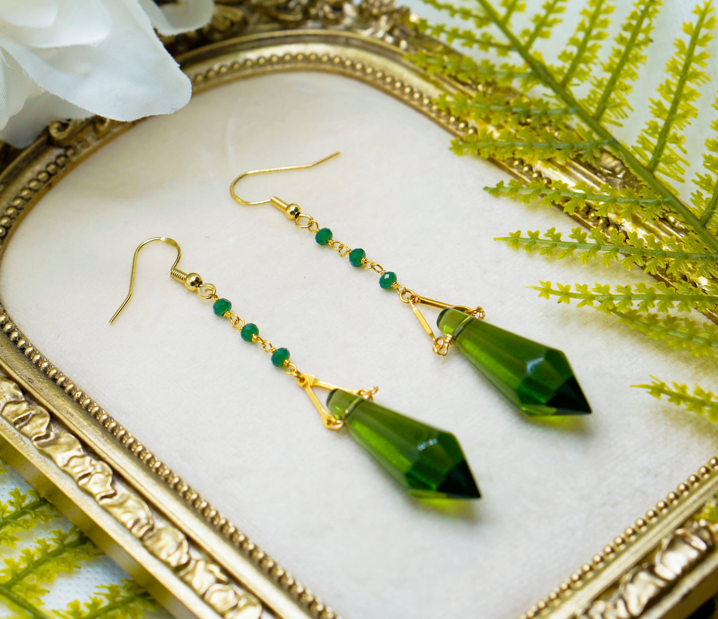 Green Prism Earrings