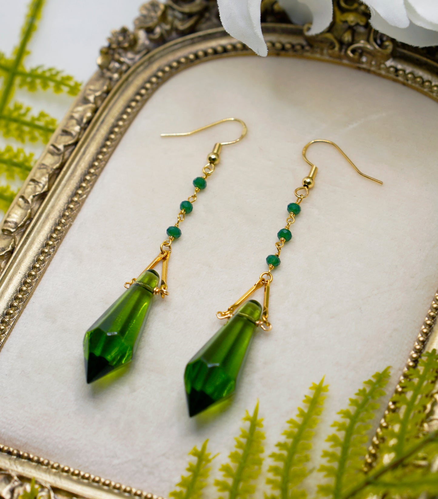 Green Prism Earrings