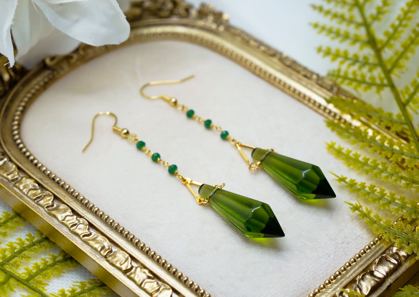 Green Prism Earrings
