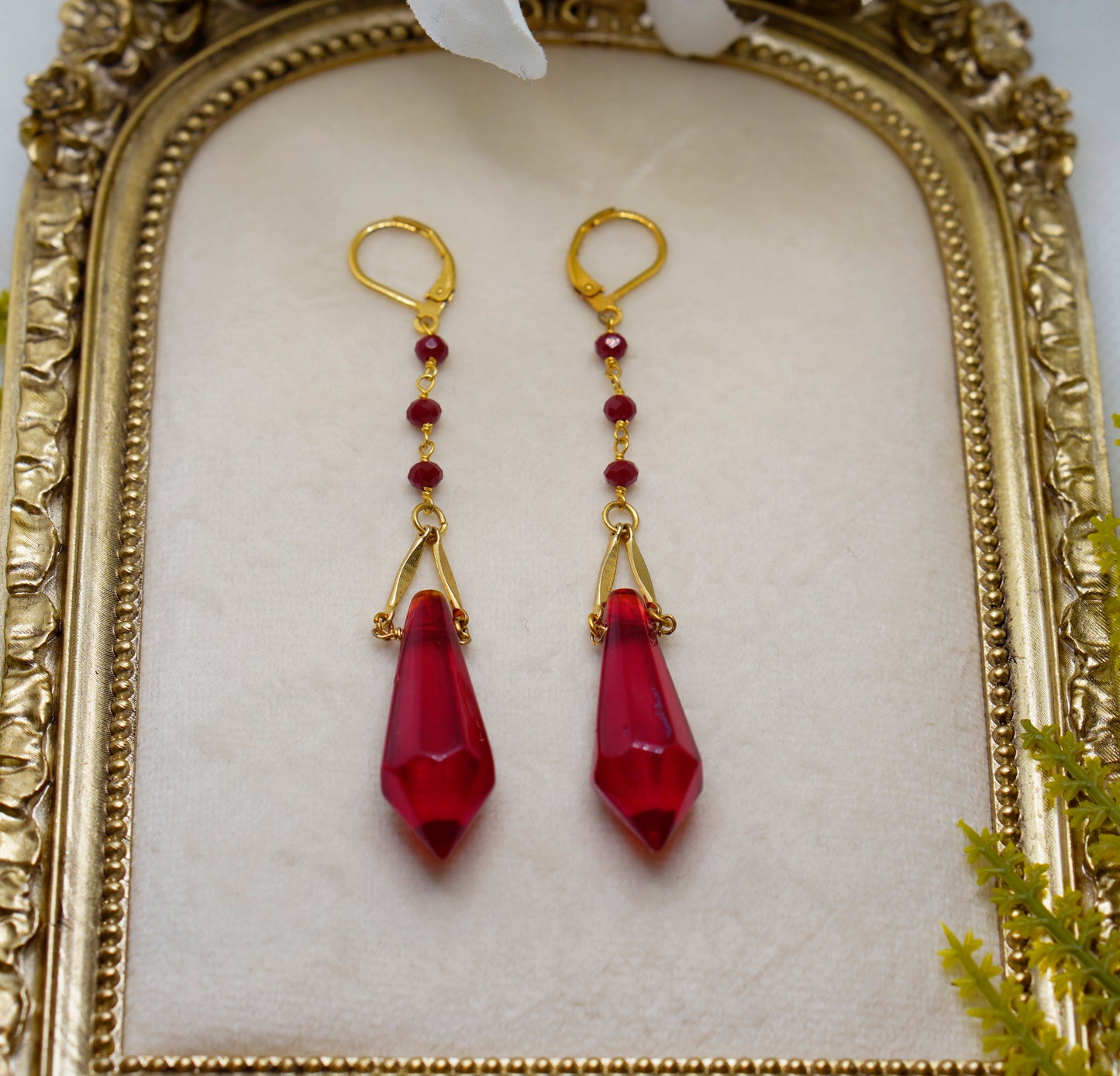 Red Prism Earrings