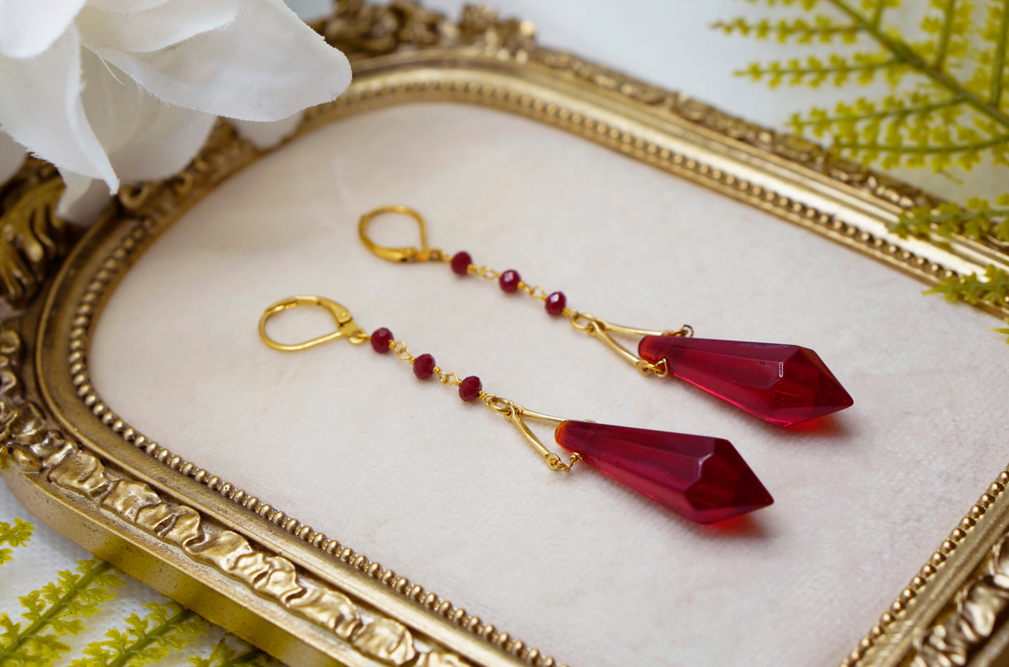 Red Prism Earrings