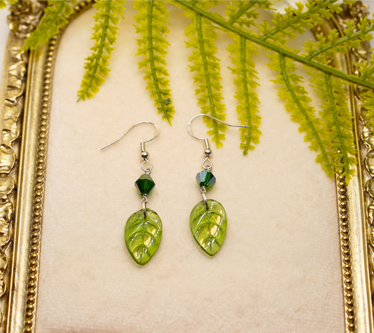 Green Leaf Earrings