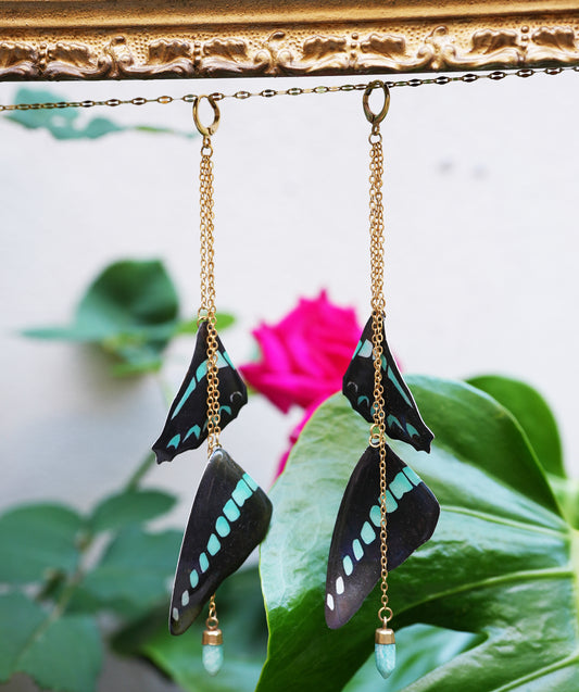 Bluebottle Fae Gold Amazonite Earrings