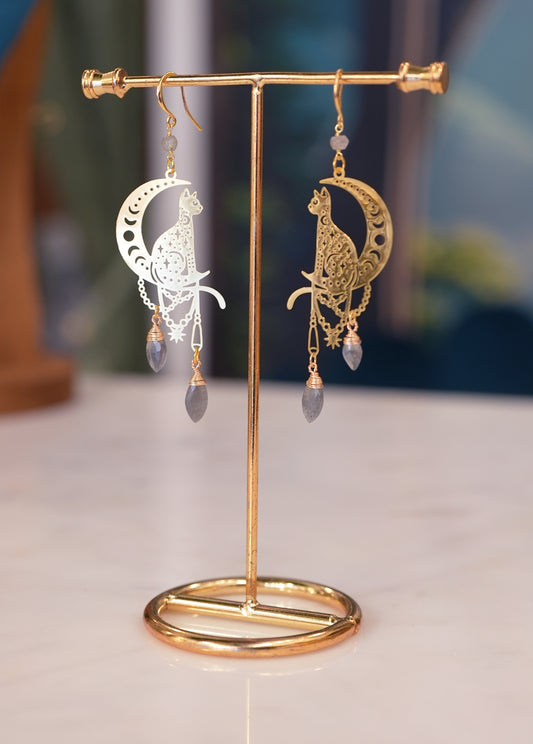 Magic Kitty Moonphase Earrings