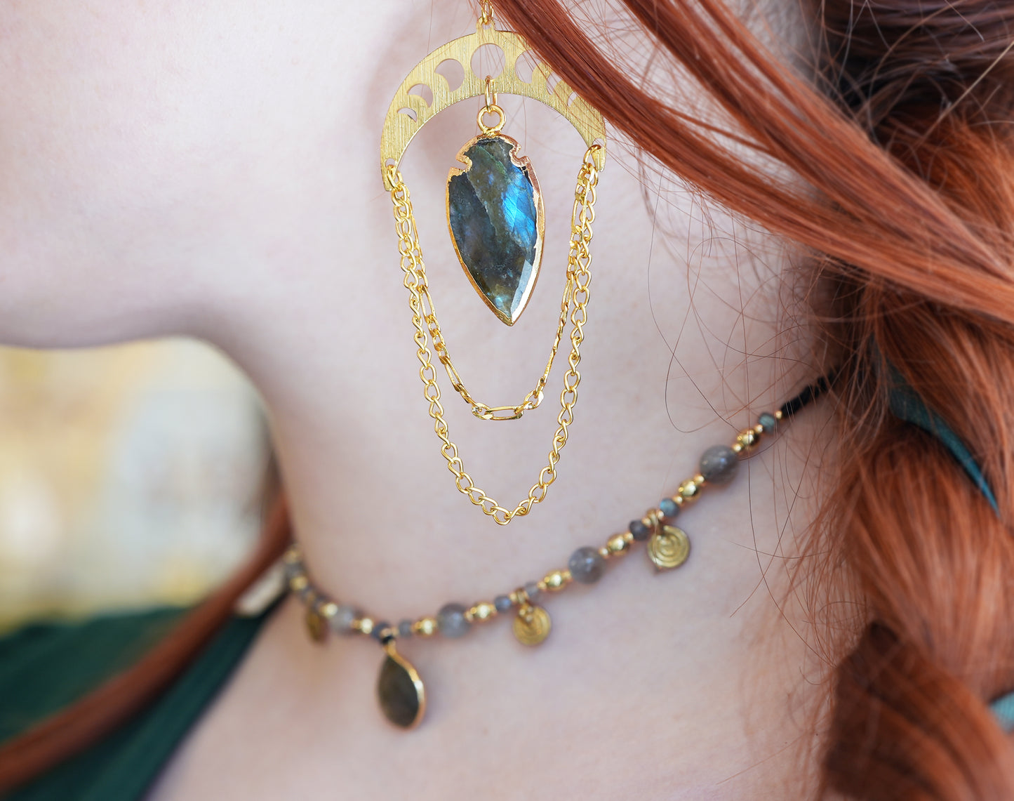 Lunar Priestess Labradorite Earrings