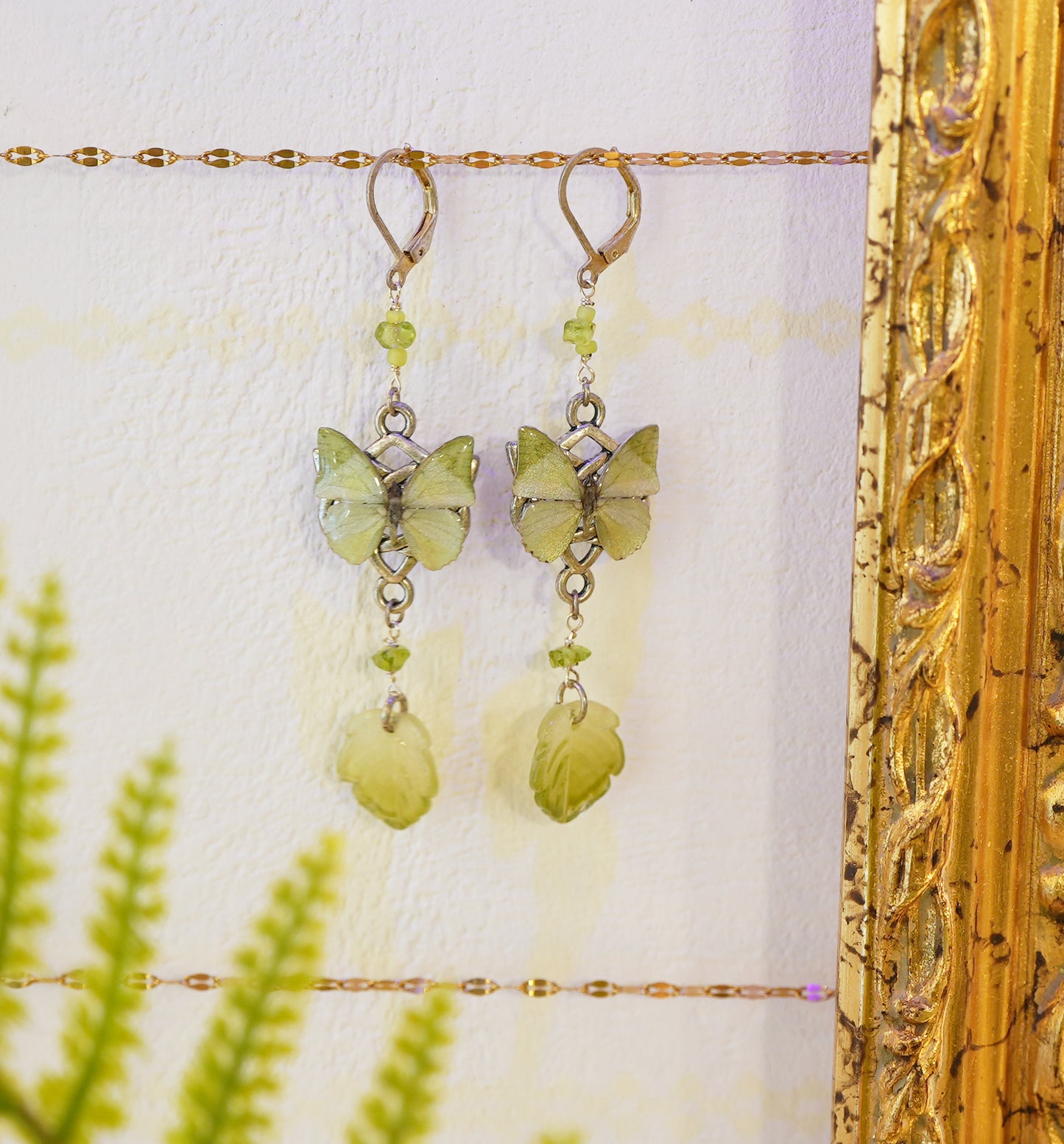 Green Charaxes Butterfly Earrings