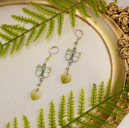 Green Charaxes Butterfly Earrings
