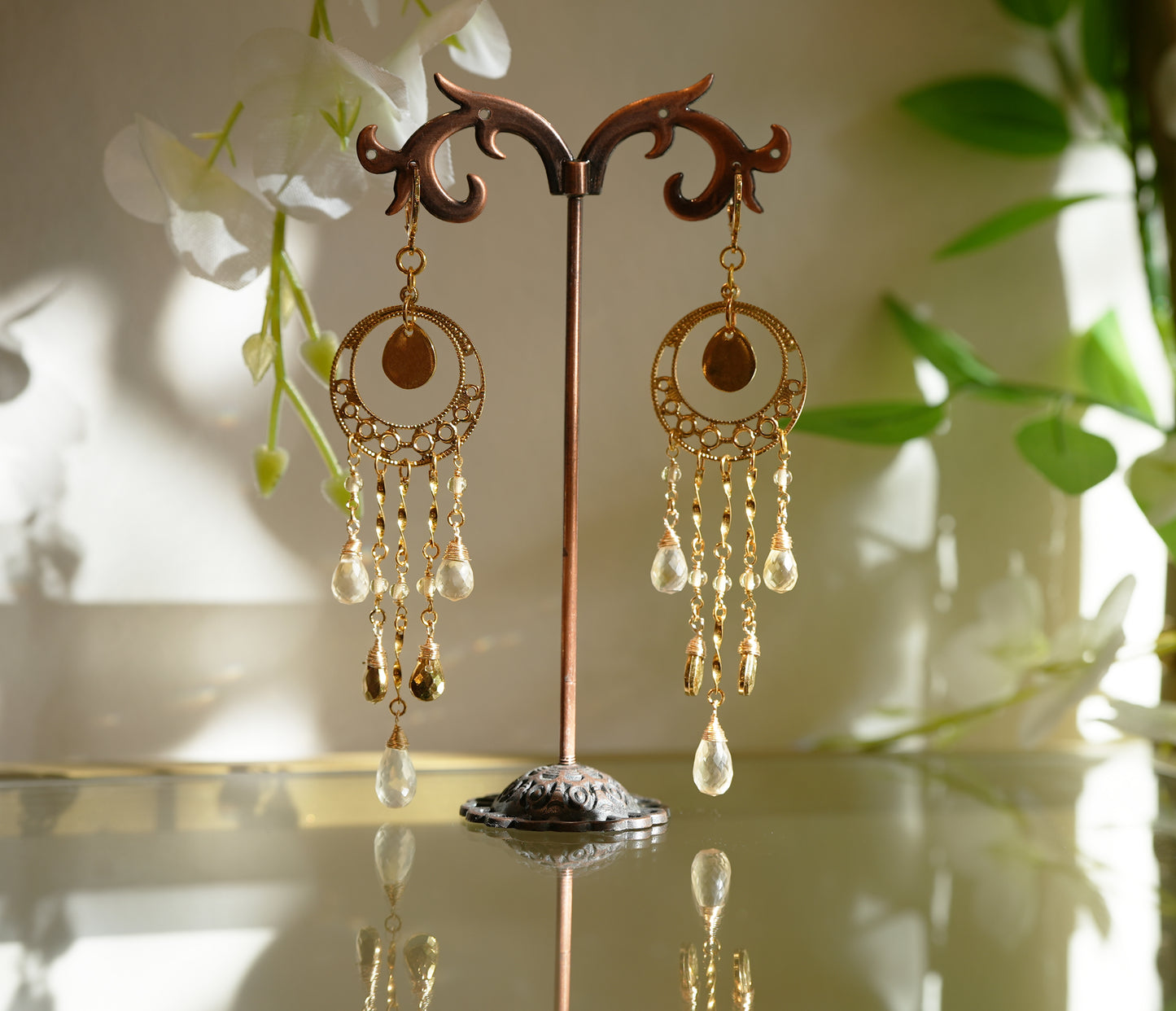 Chandelier Citrine Earrings