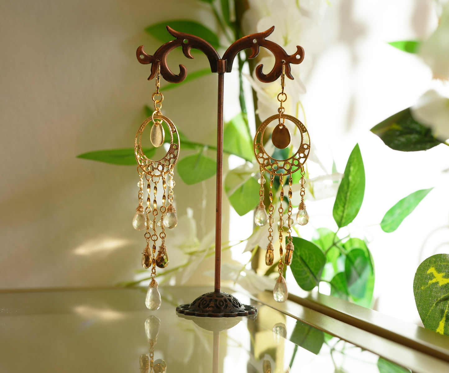 Chandelier Citrine Earrings