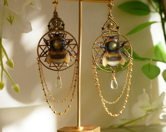 Bumble Bee Labradorite Earrings