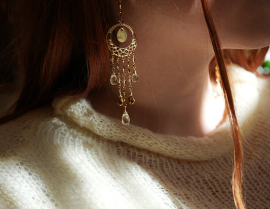 Chandelier Citrine Earrings