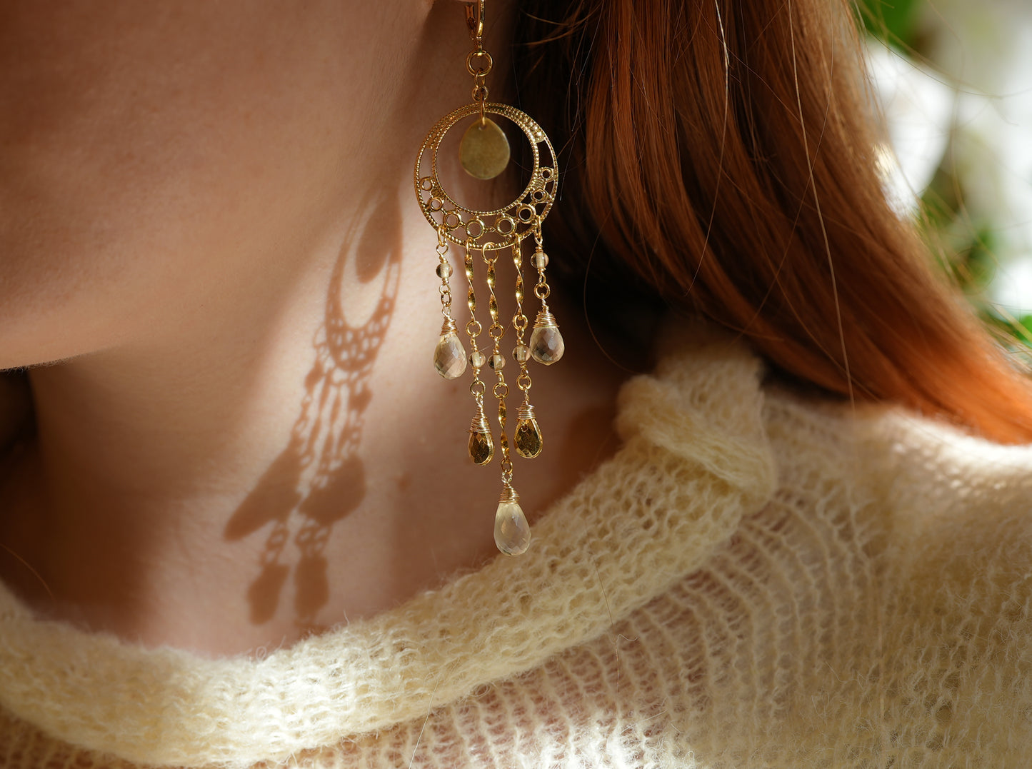 Chandelier Citrine Earrings