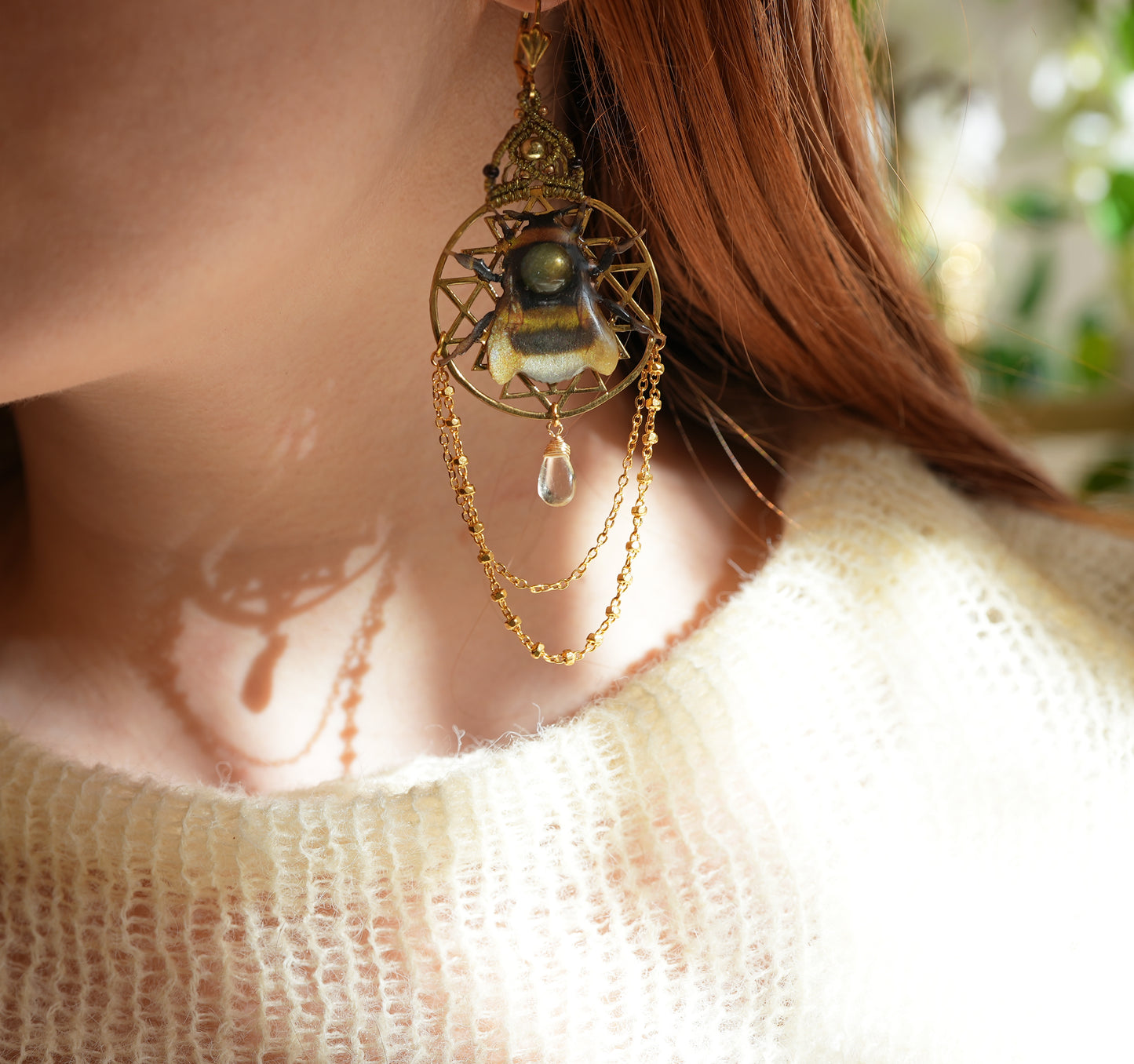 Bumble Bee Labradorite Earrings