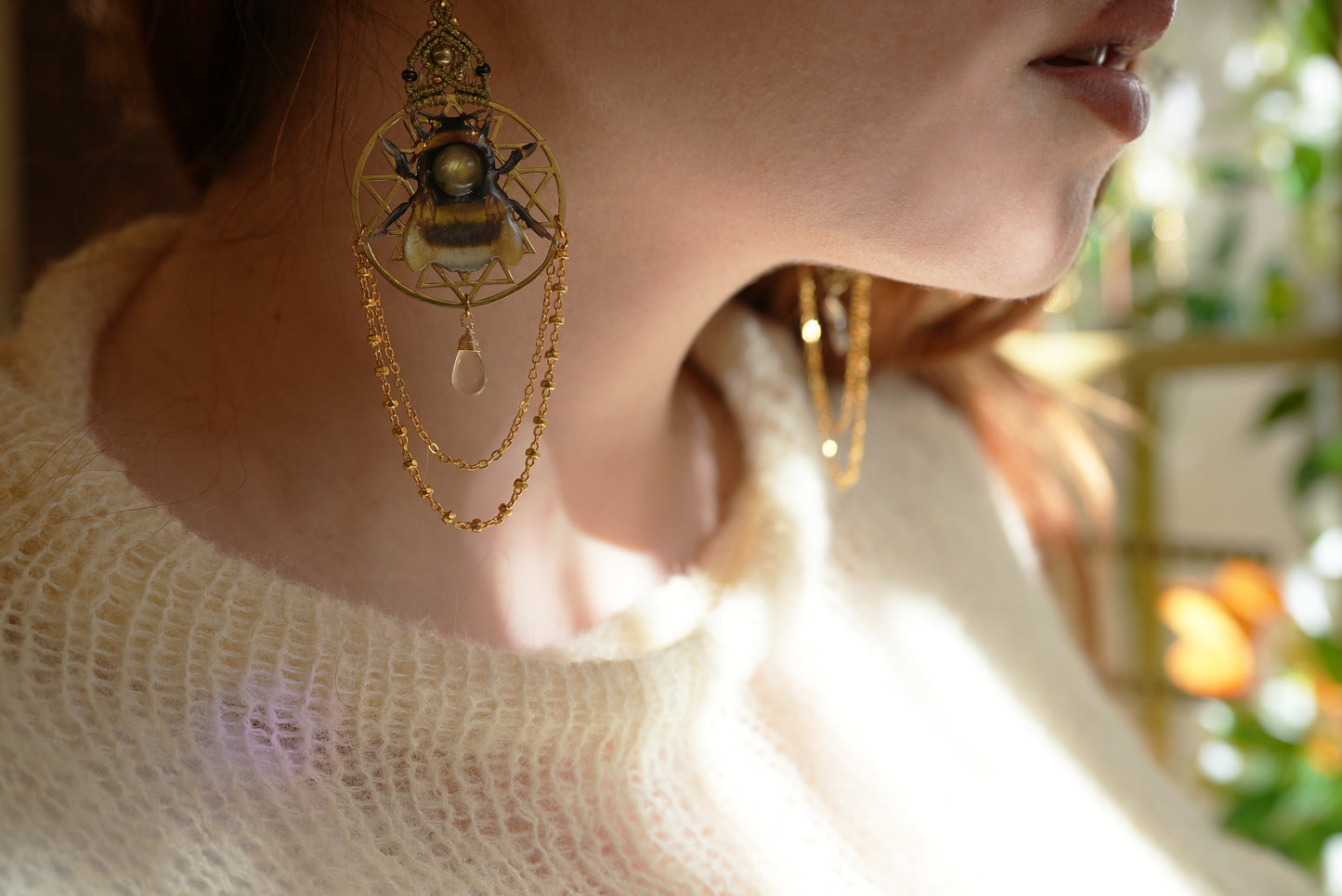 Bumble Bee Labradorite Earrings