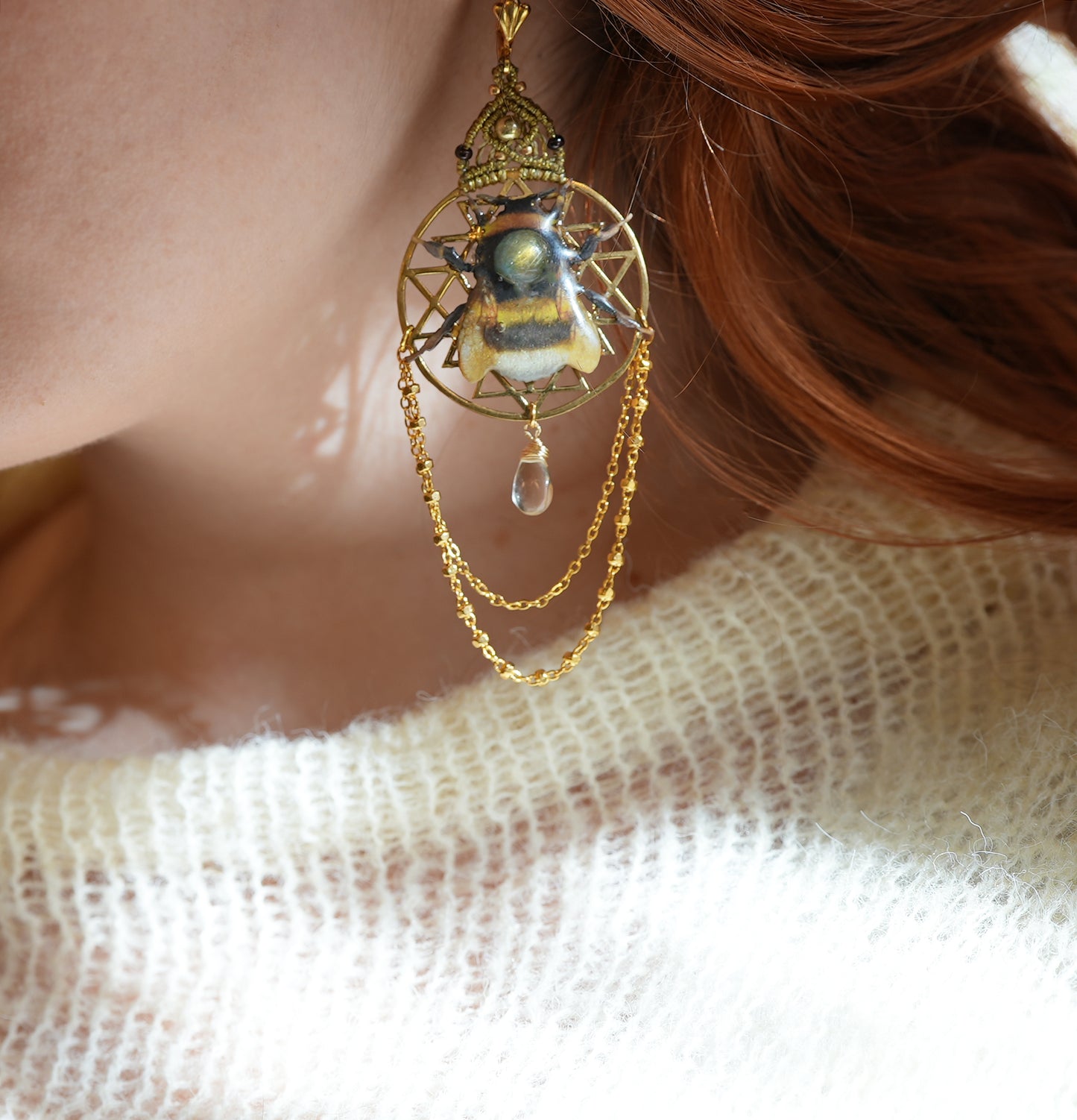 Bumble Bee Labradorite Earrings