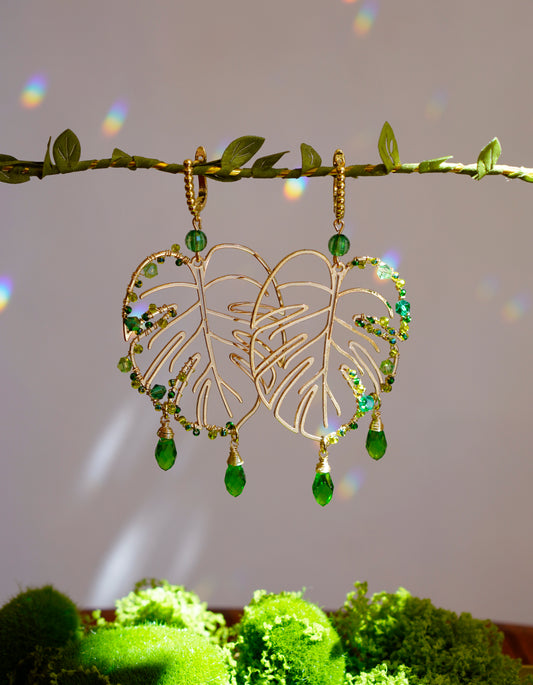 Monstera Earrings