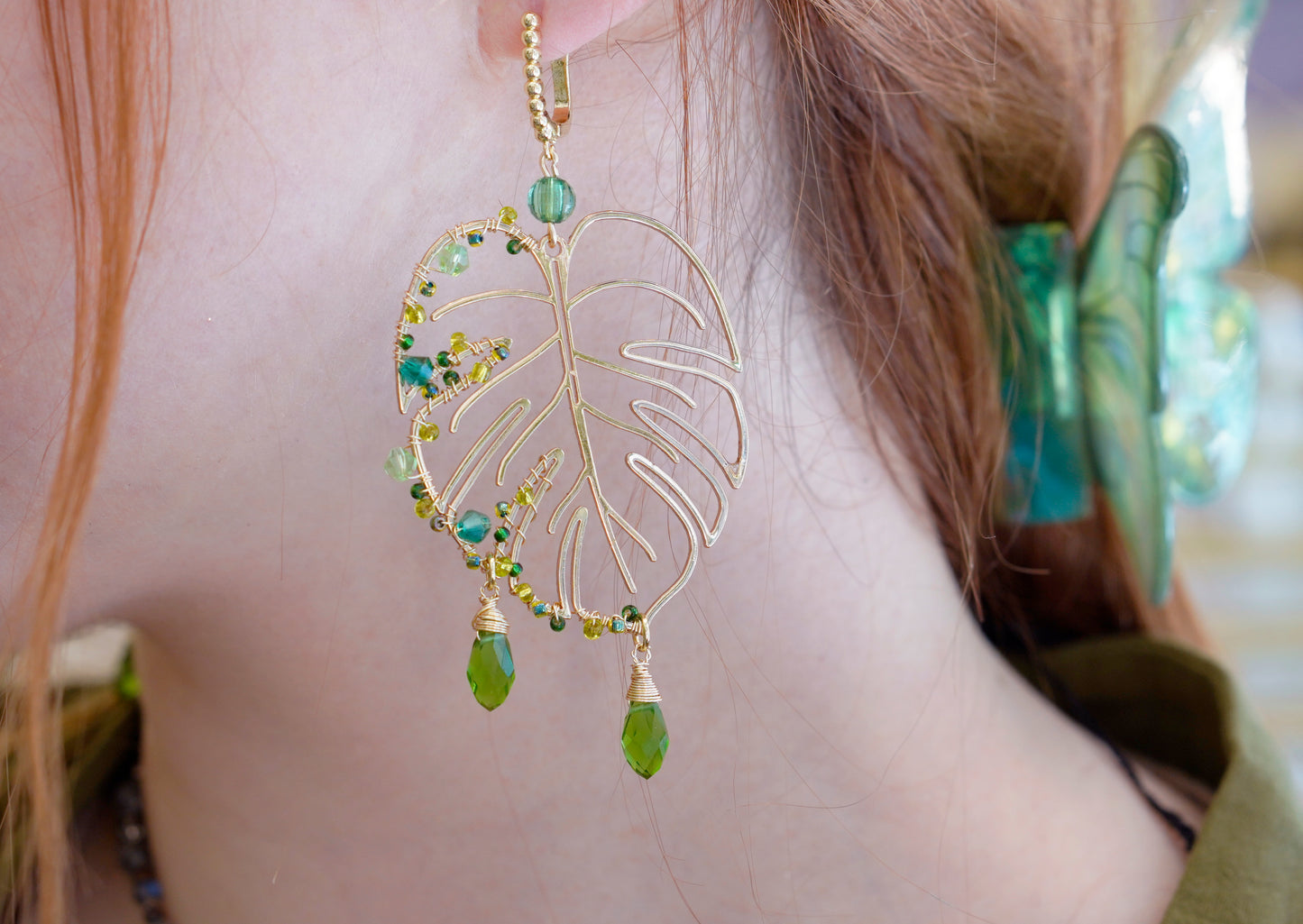 Monstera Earrings