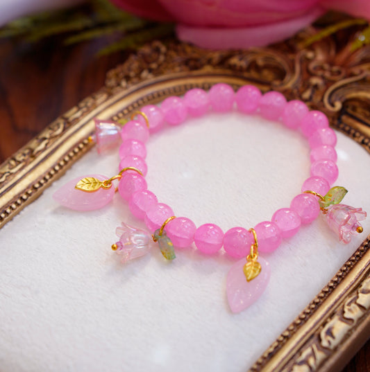 Flower Fae Chunky Bracelet | Bright Pink
