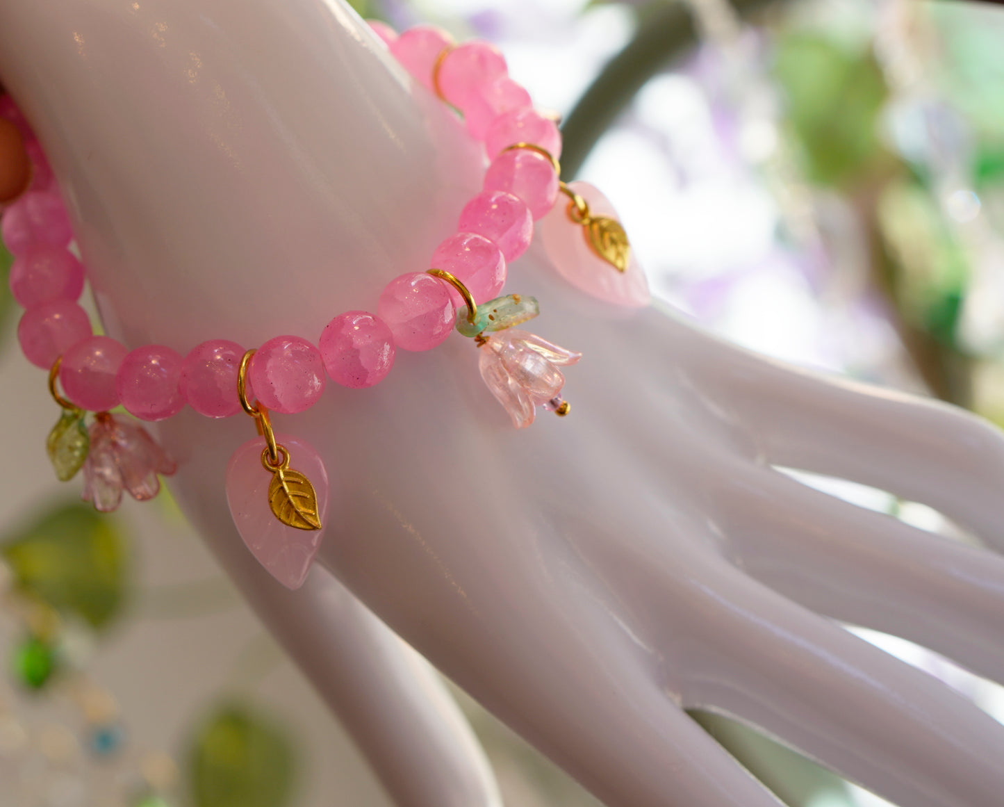 Flower Fae Chunky Bracelet | Bright Pink