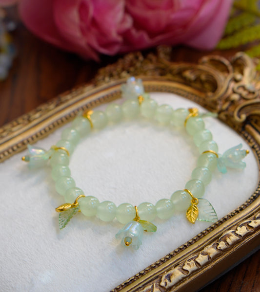 Flower Fae Chunky Bracelet | Light Jade