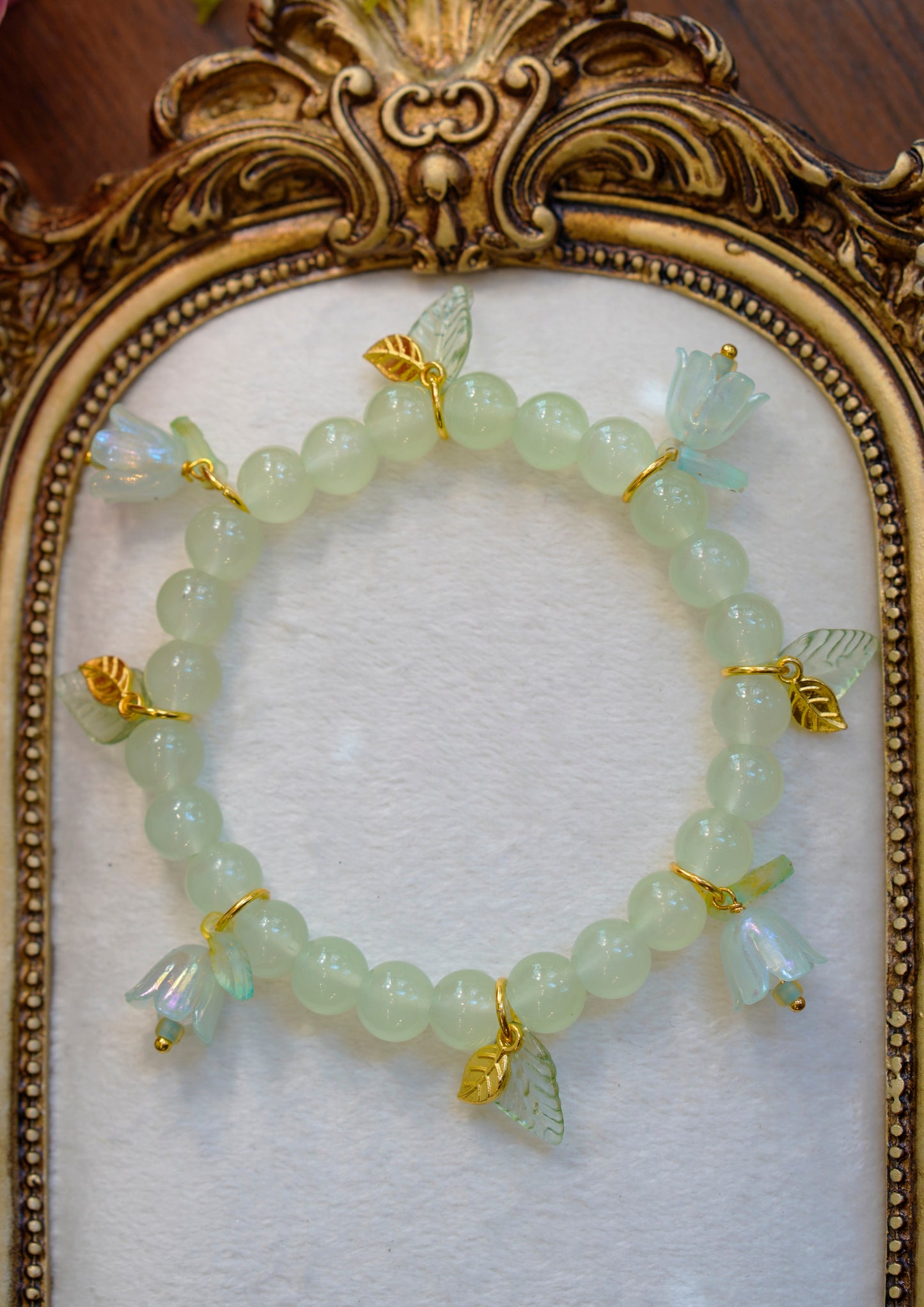 Flower Fae Chunky Bracelet | Light Jade