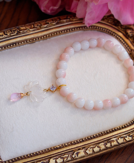 Lotus Fae Bracelet | White & Peach