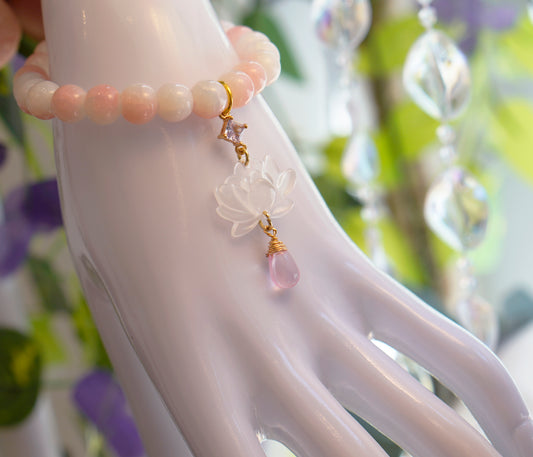 Lotus Fae Bracelet | White & Peach