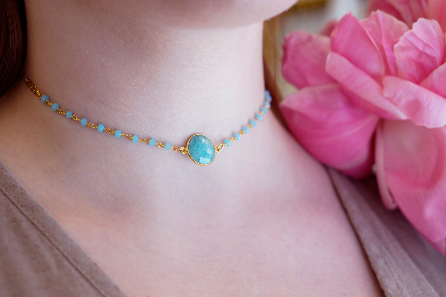 Amazonite  Choker | Rosary