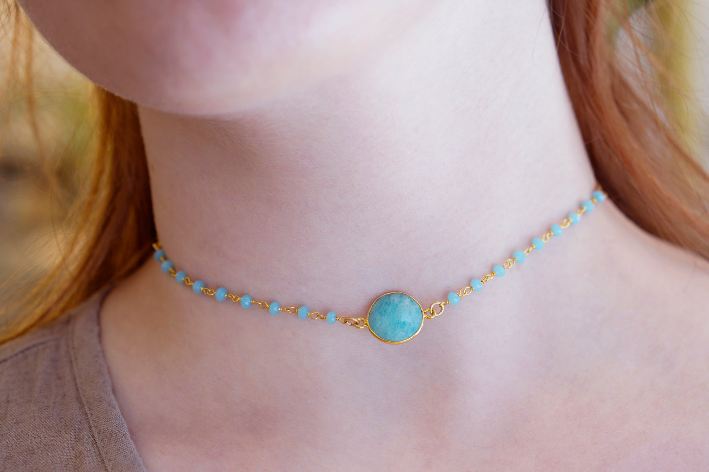 Amazonite  Choker | Rosary