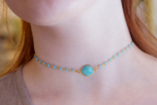 Amazonite  Choker | Rosary