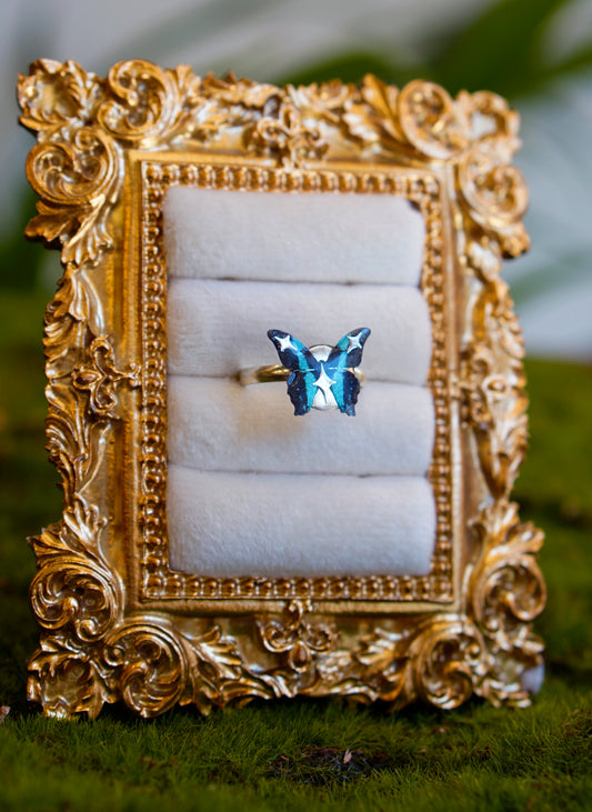Bluebottle Butterfly Ring