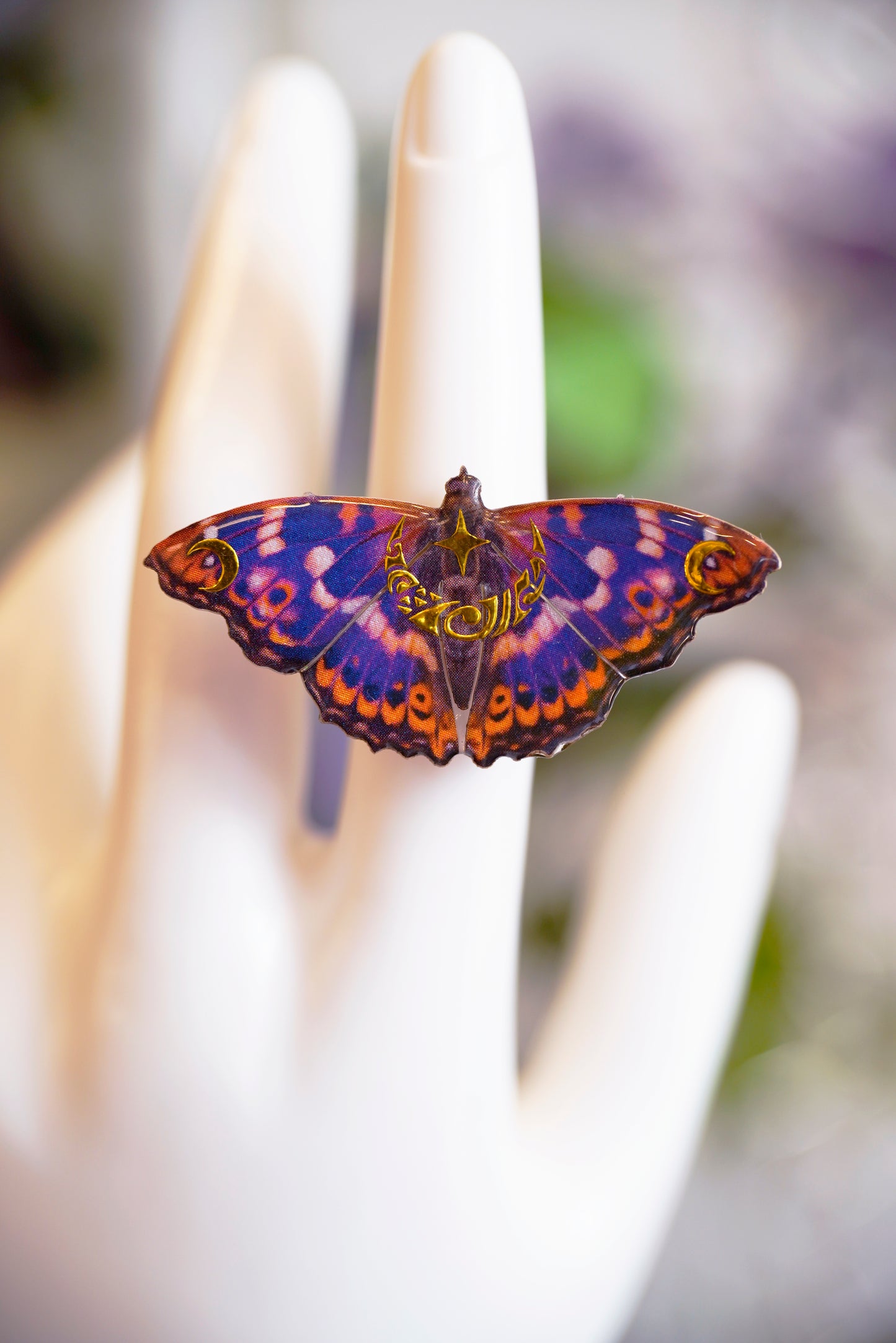 Purple Emperor Butterly Ring