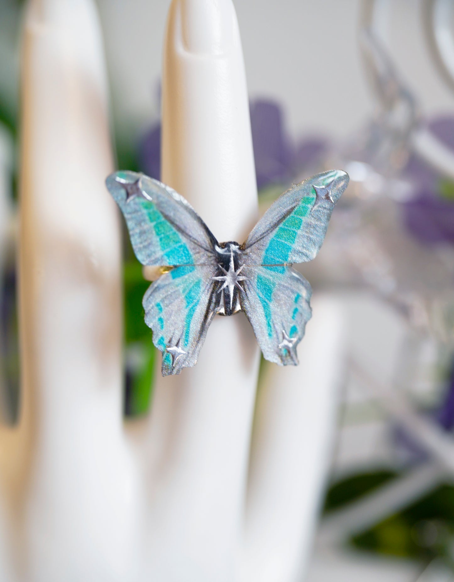 Bluebottle Butterfly Ring