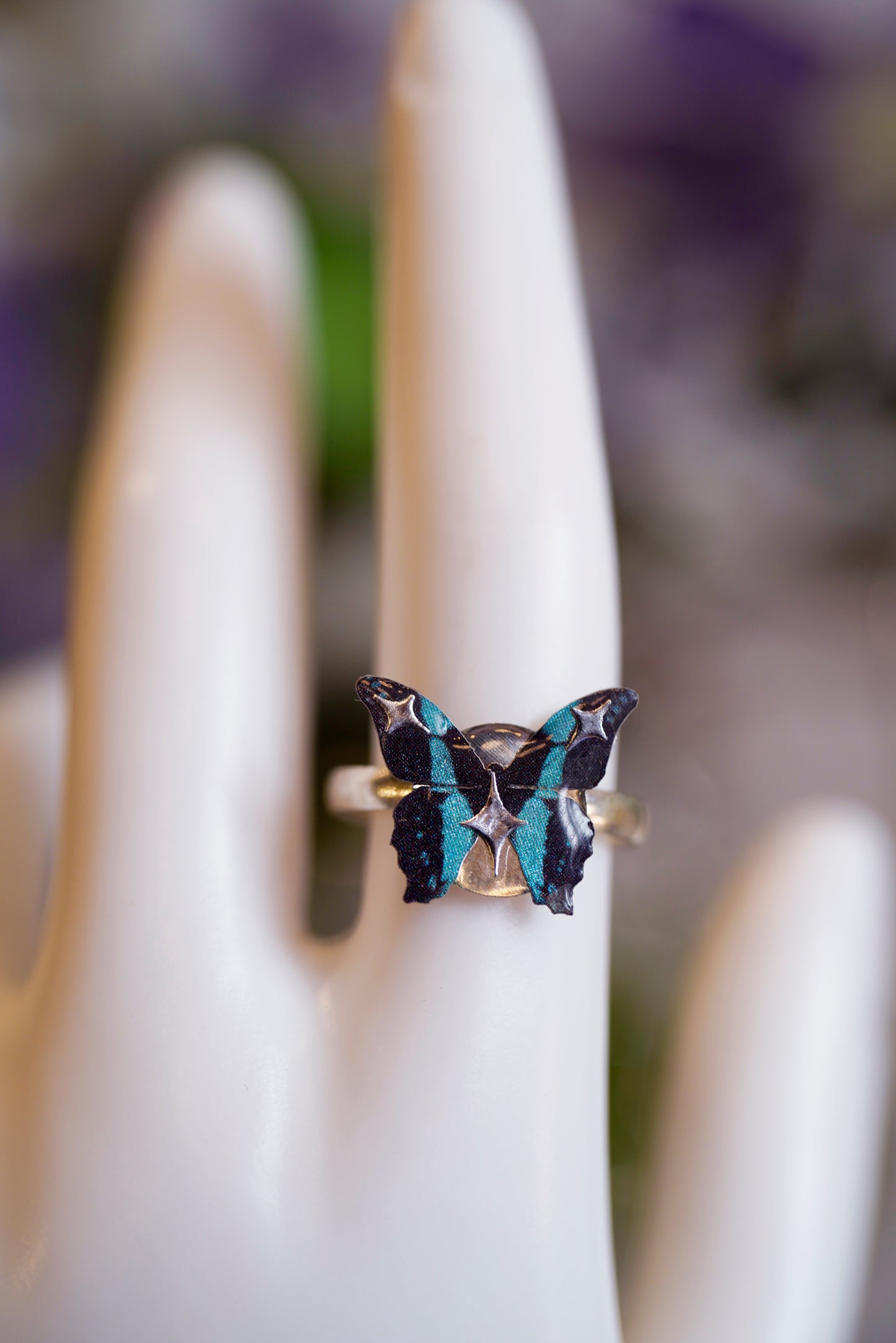 Bluebottle Butterfly Ring