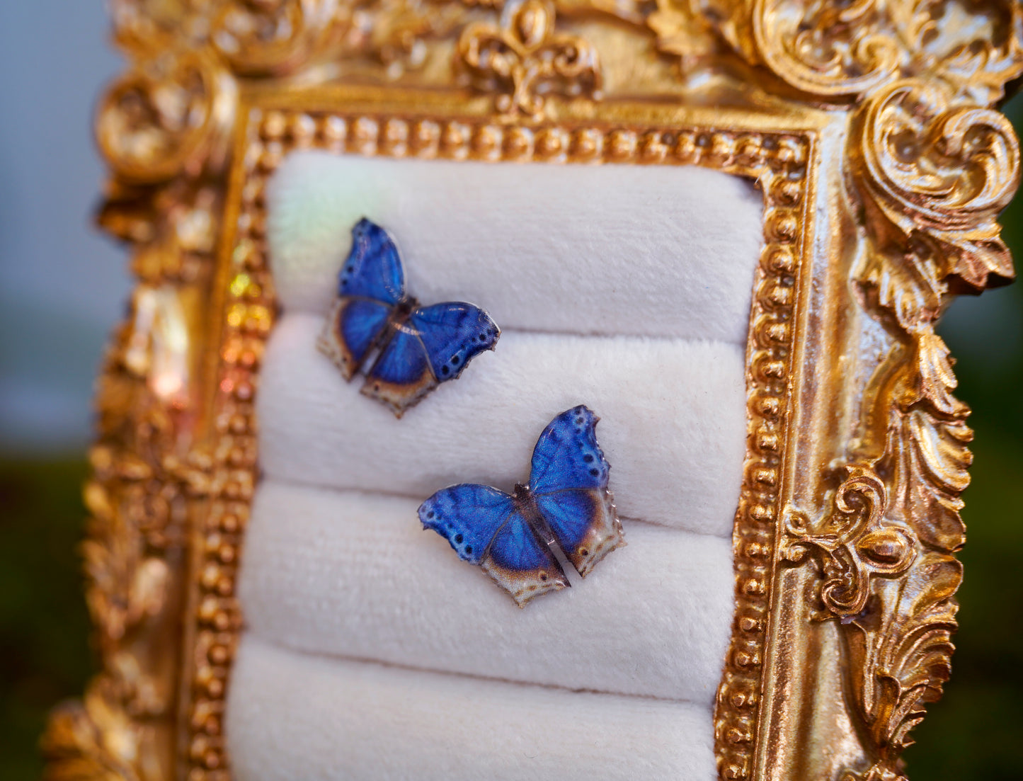 Blue Mother of Pearl Butterfly Studs