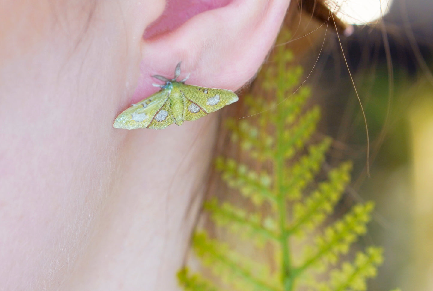 Moonlight Queen Moth Studs