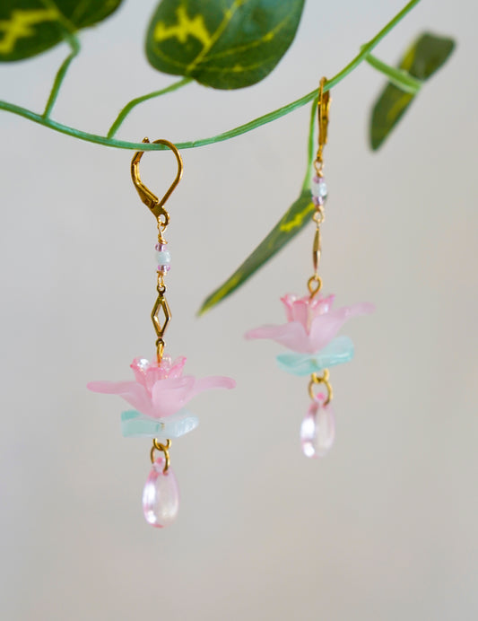 Pink Lotus Earrings