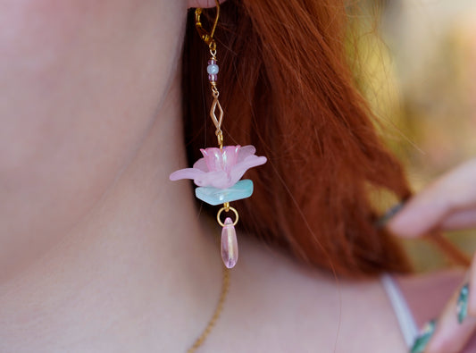 Pink Lotus Earrings