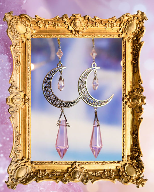 Crescent Moon Silver Earrings