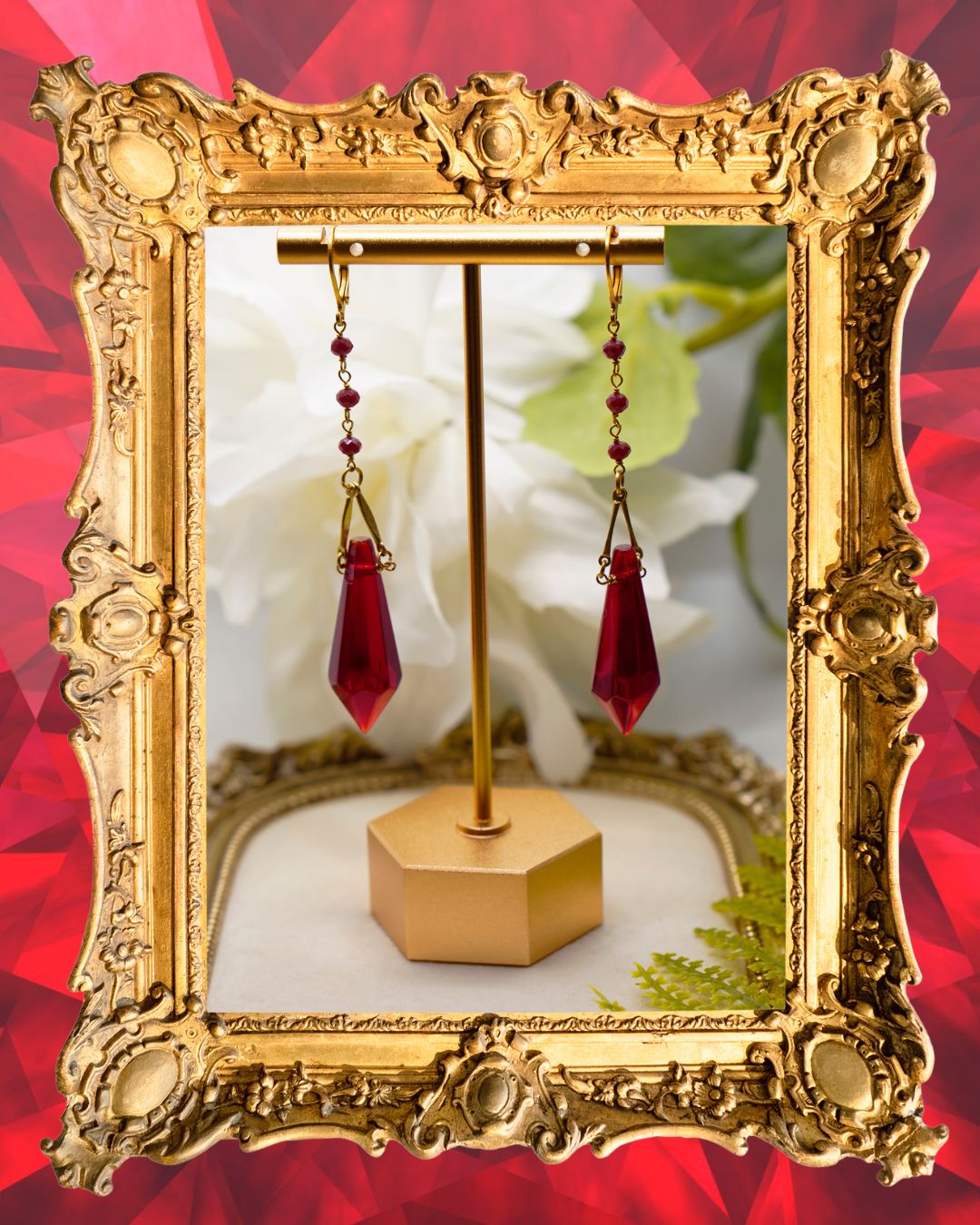 Red Prism Earrings