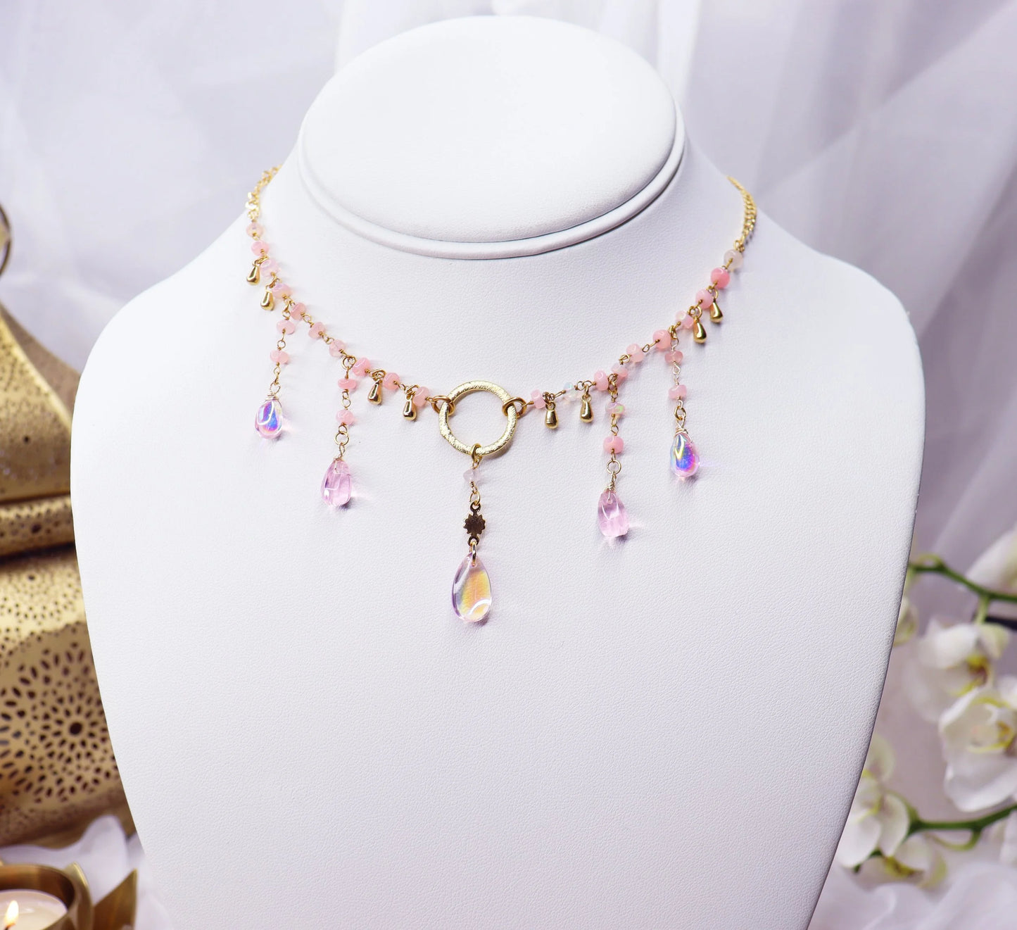 Pink Opal Fairy Choker