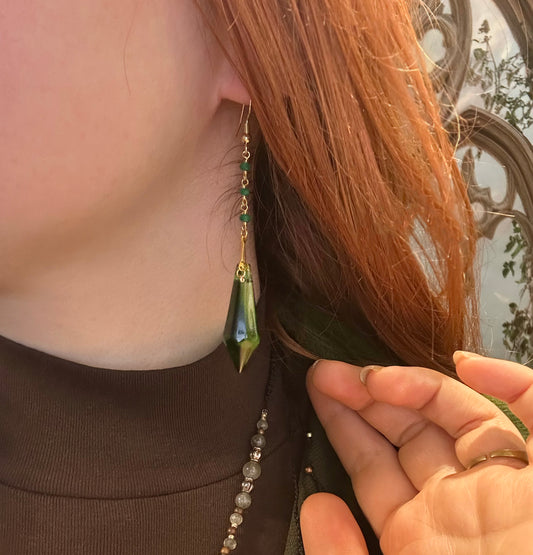 Green Prism Earrings