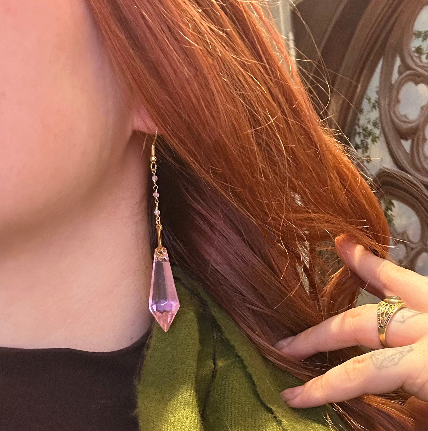 Pink Prism Earrings