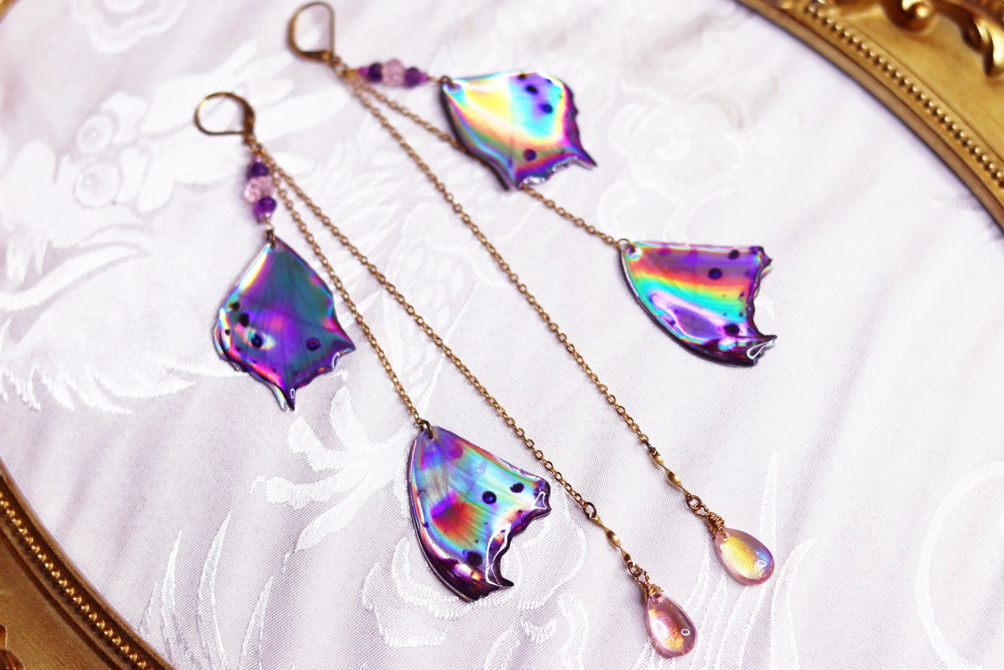 Mother of Pearl Holographic  Butterfly Earrings