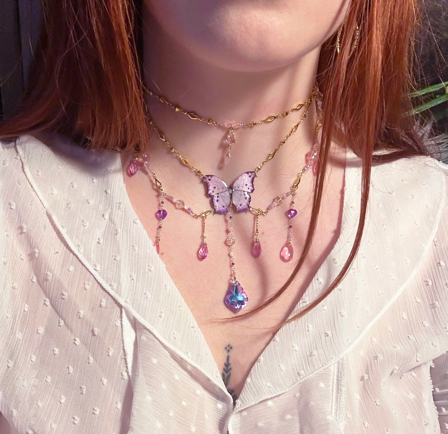 Mother Of Pearl Butterfly Collier